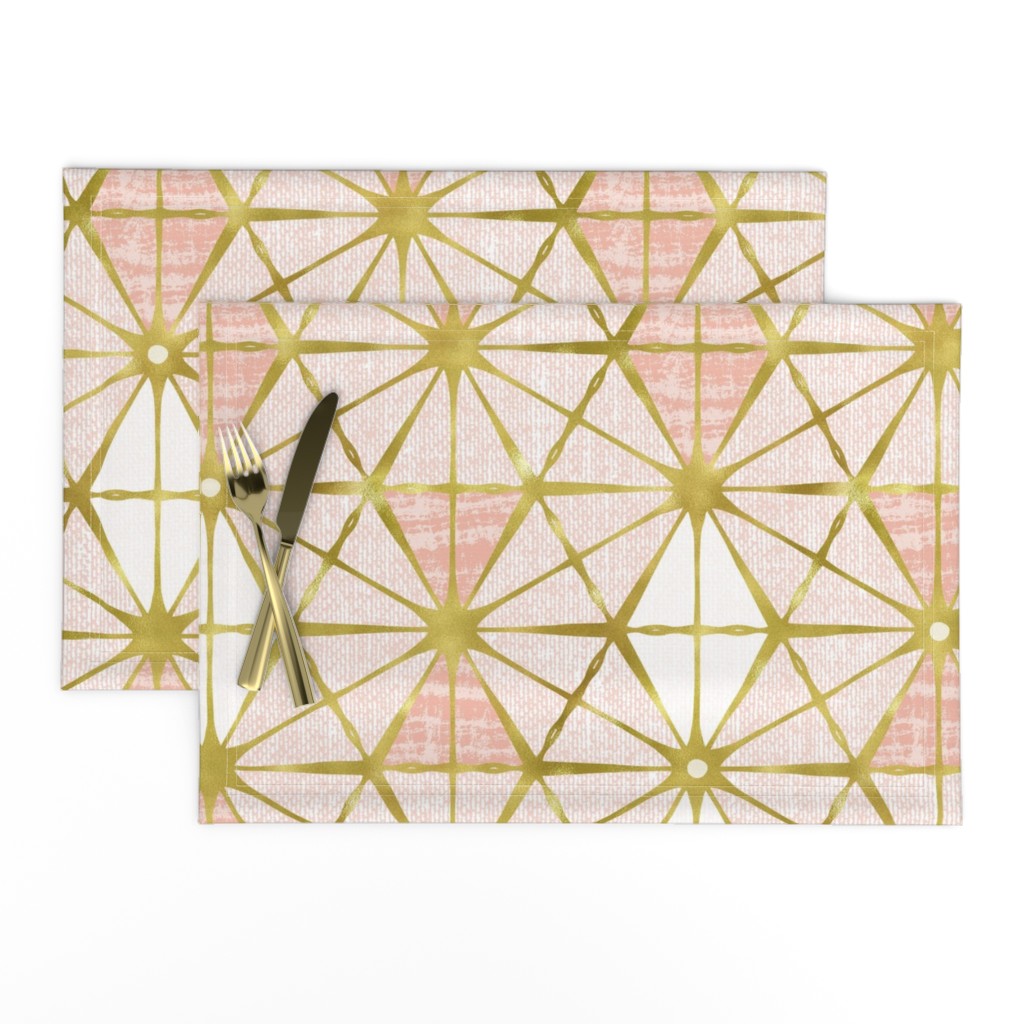 Luminous - Gilded Blush Pink Geometric Jumbo Scale