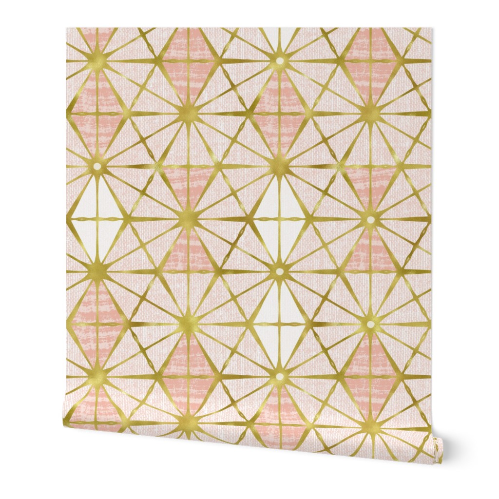 Luminous - Gilded Blush Pink Geometric Jumbo Scale