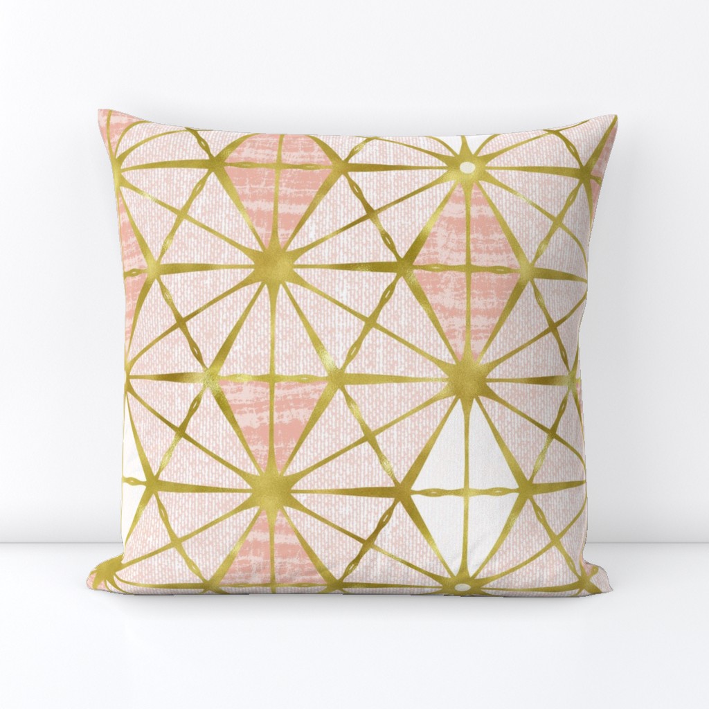 Luminous - Gilded Blush Pink Geometric Jumbo Scale