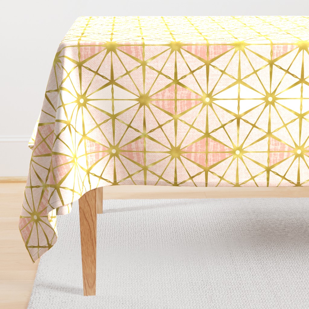 Luminous - Gilded Blush Pink Geometric Jumbo Scale