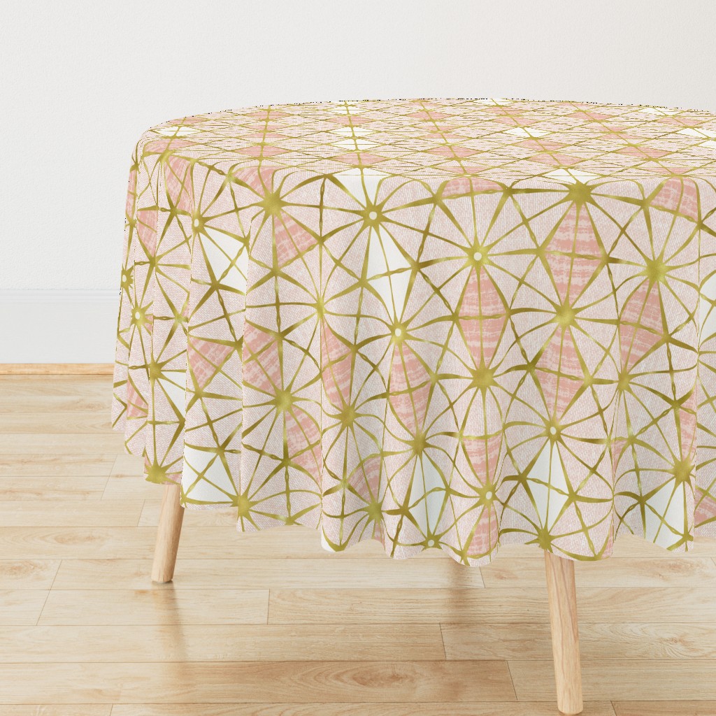 Luminous - Gilded Blush Pink Geometric Jumbo Scale