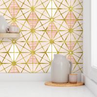 Luminous - Gilded Blush Pink Geometric Jumbo Scale