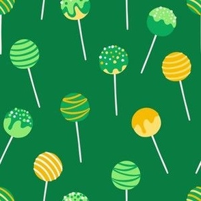 St. Patrick's Day Green Gold Cake Pops Dark Green