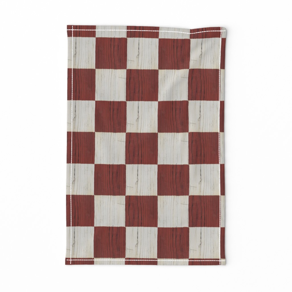 Red Checkers Wood Grain