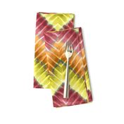 Tie Dye Chevron in Rose Pink Orange and Yellow