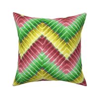 Tie Dye Chevron in Christmas colors Green Red and Yellow