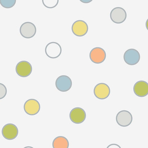 Pastel Polka Dots with Outlines