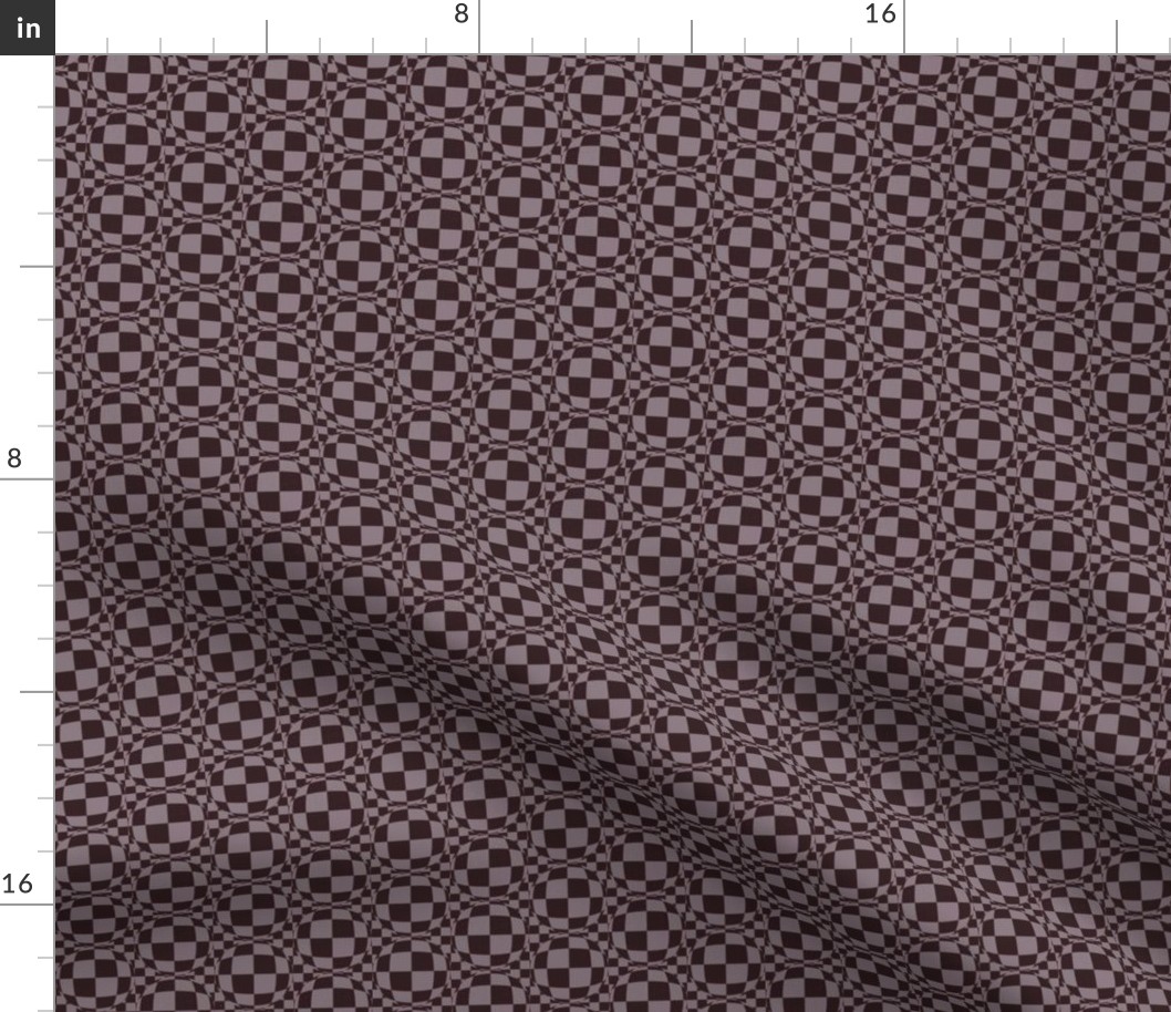 JP5 -   Small - Bubbly Op Art Checks in Lavender Brown Monochrome