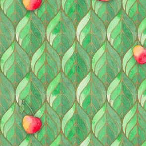 Watercolor Art Deco Cherries