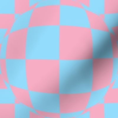 JP11 - Large - Bubbly Op Art  Checks in Pastel Pink and Baby Blue