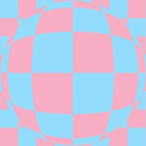 JP11 - Large - Bubbly Op Art  Checks in Pastel Pink and Baby Blue