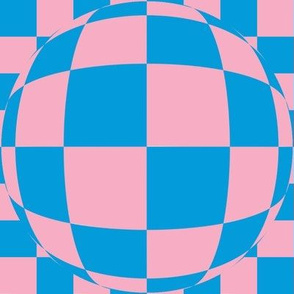 JP11 -   Large - Bubbly Op Art Checks  in Pink and Blue