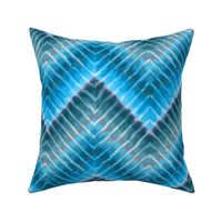 Tie Dye Chevron in Aqua Blues