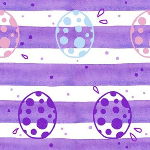 Spotted Easter Eggs on Purple Stripes