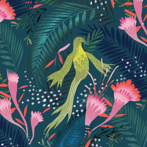 exotic jungle scene paradise bird
