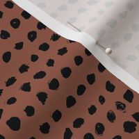 Inky spots and dots raw brush spots minimal design Scandinavian nursery neutral chocolate brown