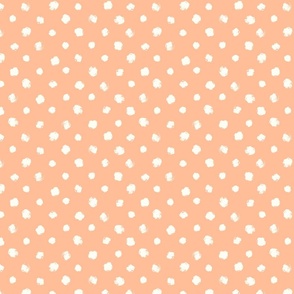 white polka dots on peach fuzz by rysunki_malunki