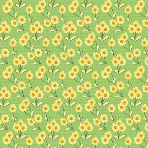 cute yellow flowers on green by rysunki_malunki