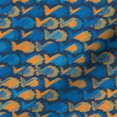 fish in blue and orange by rysunki_malunki