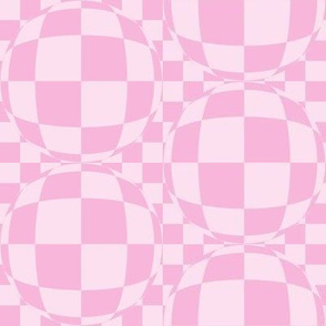 JP13  -  Medium -   Bubbly Op Art Checks in Cotton Candy Pink