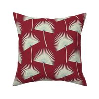 Boho Sunshine Palm Leaves on burgundy small scale