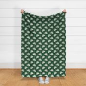 Boho Sunshine Palm Leaves on forest green small scale