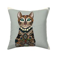 bengal cat 18 inch pillow panel