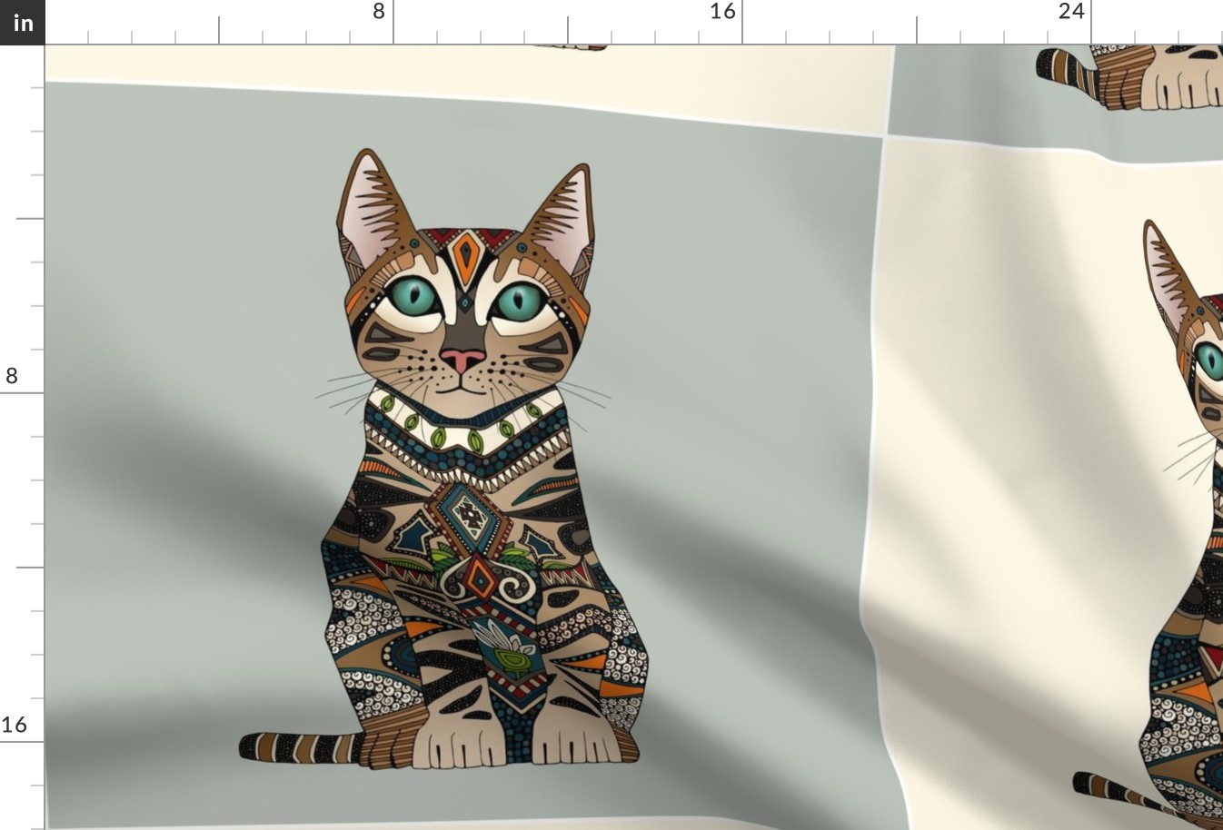 bengal cat 18 inch pillow panel