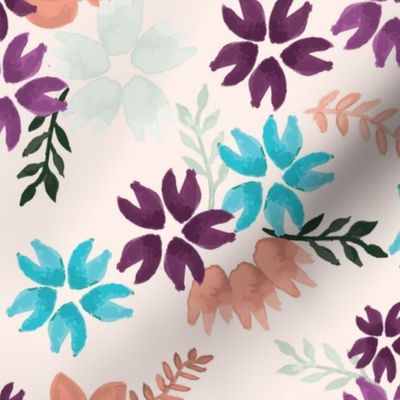 PeachPurpleBlue Floral