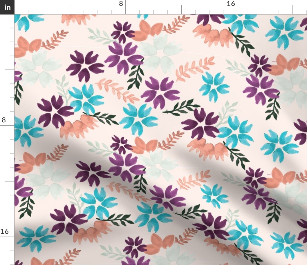 PeachPurpleBlue Floral