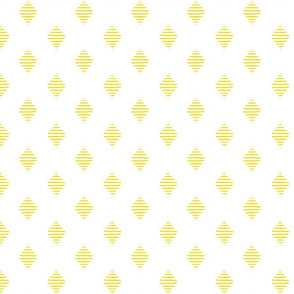 striped diamonds | yellow on white