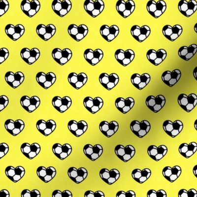 soccer ball hearts - yellow - LAD20