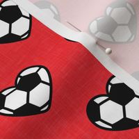 soccer ball hearts - red - LAD20