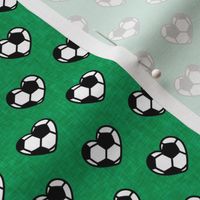 (small scale) soccer ball hearts - green - LAD20