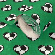 (small scale) soccer ball hearts - green - LAD20