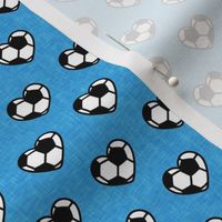 (small scale) soccer ball hearts - blue  - LAD20
