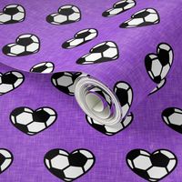 (small scale) soccer ball hearts - purple - LAD20