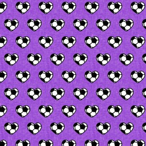 (small scale) soccer ball hearts - purple - LAD20