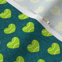 (small scale) tennis hearts - dark teal - LAD20