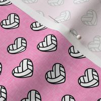 (small scale) volleyball hearts - pink - LAD20