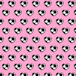 (small scale) soccer ball hearts - pink - LAD20
