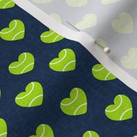 (small scale) tennis hearts - dark blue - LAD20