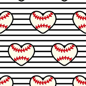 baseball hearts on stripes - LAD20