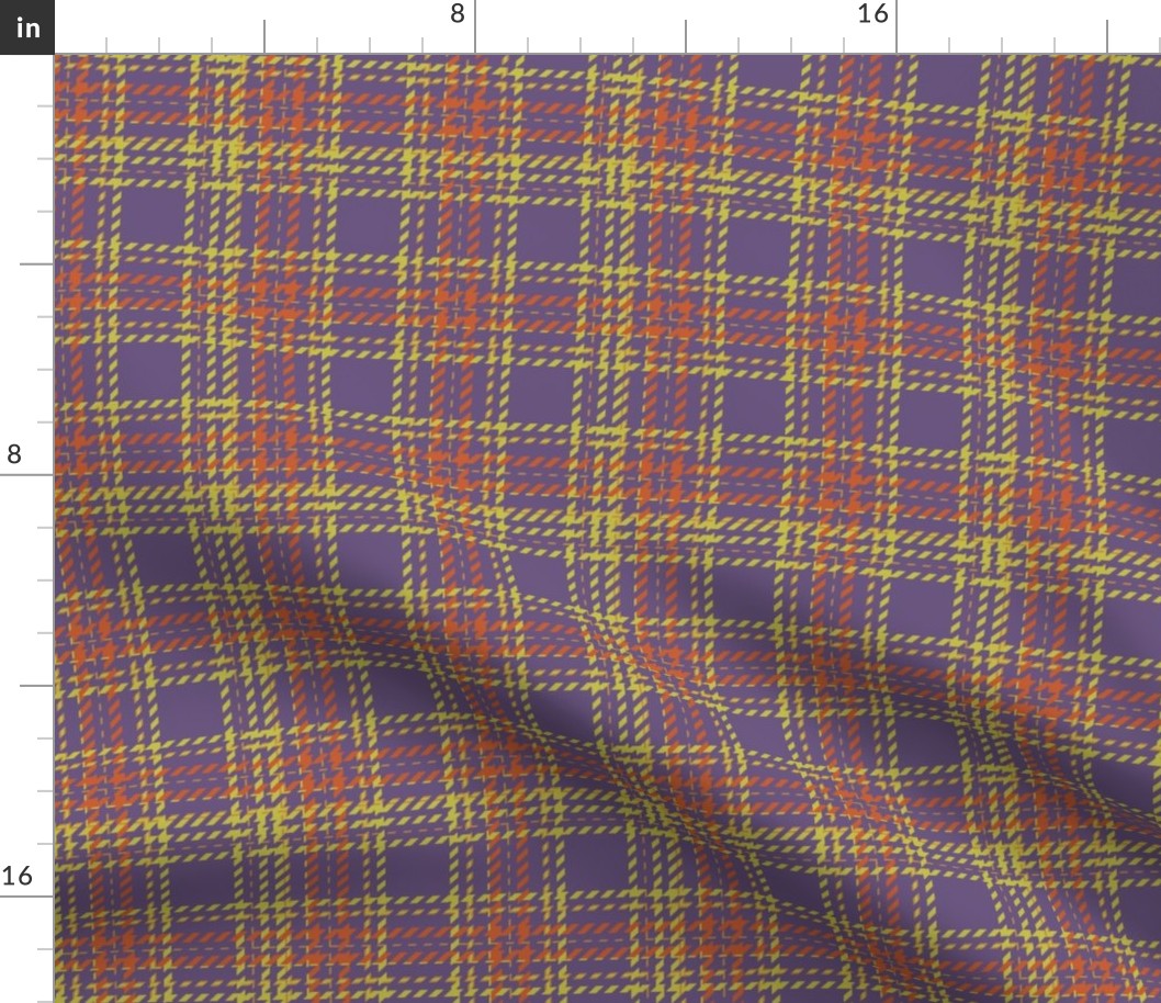 Tartan purple and yellow small scale