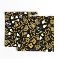 Gold Glitter Floral - L