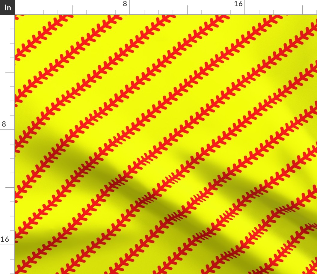 softball - softball stitch - yellow - LAD20