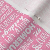 All things baseball - baseball fabric - pink - LAD20