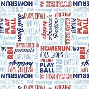 All things baseball - baseball fabric - red white and blue - LAD20