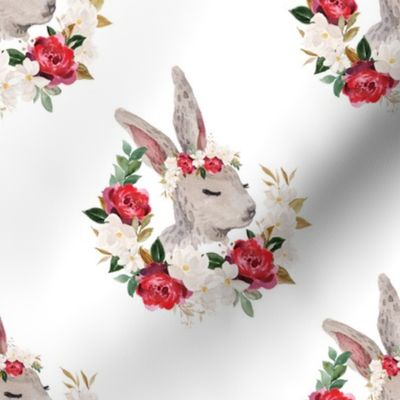 red rose magnolia rabbit - 5 inch wide