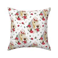 red rose magnolia floral horse - 4 inch wide